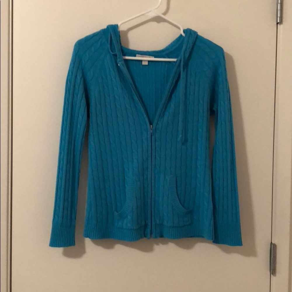 New York & Company knitted sweater with hood